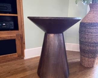 24-$126 Wood and metal round table 18x22