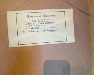 29-$80 "Bird Suite" Boulanger original lithograph with certificate of authenticity 18x21