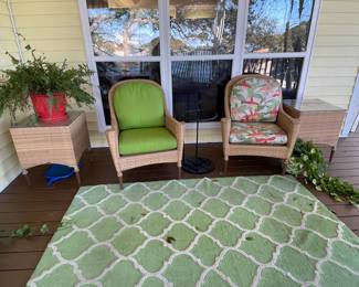 16-$300 Woodard Pair of chairs 30x30 with 1 side table (the other side table goes with lounge chair set)