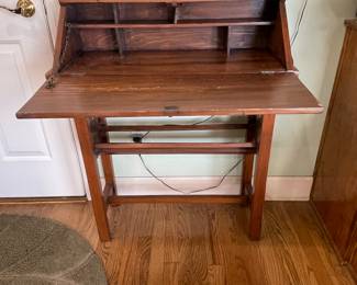 8-$175 Antique Small desk drop front with bookshelve 30x12x38