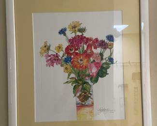 39-$100  Pair Lynn Larson 16x18 "Spring Iris" and "Lori's Bouquet"