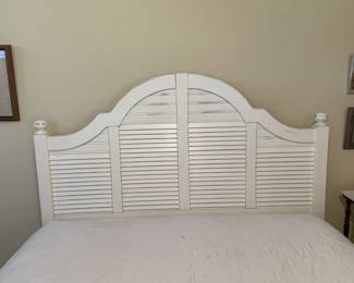 45-$220 White wood queen bed - mattress included optional. (older mattress)