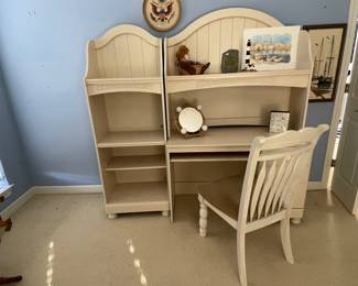 38-$300 Cream Hettich Desk 46x20x66,  bookcases 24x20x66 and chair 20x20x40