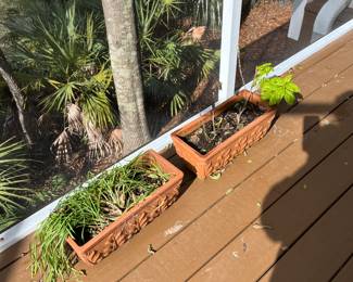 $60 Pair of rectangular terracotta planters 