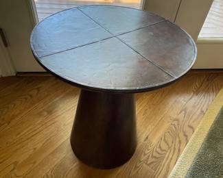 24-$126 Wood and metal round table 18x22