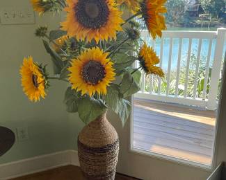 34-$60 Faux sunflower in basket vase 