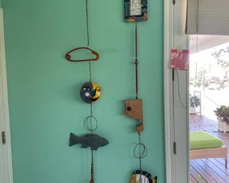 19-$395 Funky/Primitive by Andrea Banks (Las Vegas) sculpture wall hanging 27x100 (approx)