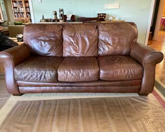 9-$250 Lane Leather brown sofa 76x35x37 - As is some stains but still a very durable, great sofa. 