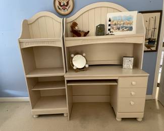 38-$300 Cream Hettich Desk 46x20x66,  bookcases 24x20x66 and chair 20x20x40