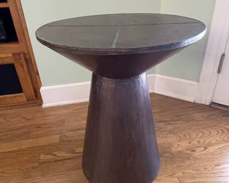 24-$126 Wood and metal round table 18x22