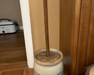 Antique Churn Crock 11" T - $70