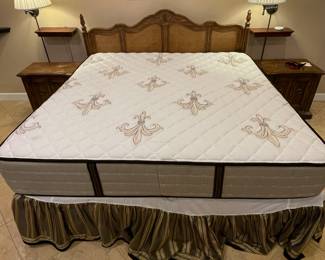 $600 Thomasville king bed & headboards 78Wx48H
mattress offered Thomasville pair of Mahogany cabinets 26Wx20x24T
