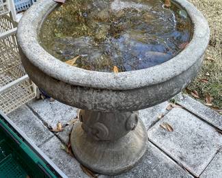$150 Round Concrete Fountain 22x25H Fleur de Lys
