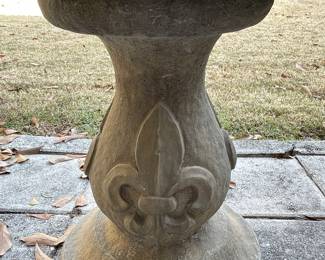 $150 Round Concrete Fountain 22x25H Fleur de Lys
