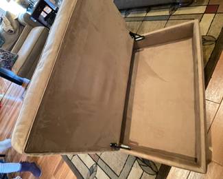 $220 Haverty's club chair 56Wx32H & hideaway twin bed with Ottoman 42x27 *2 available*
