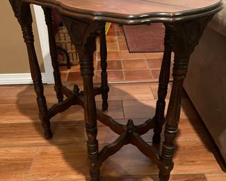 $120 Scalloped edge side table 36x29
