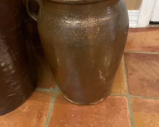 Antique one handle Crock 13" T - $80