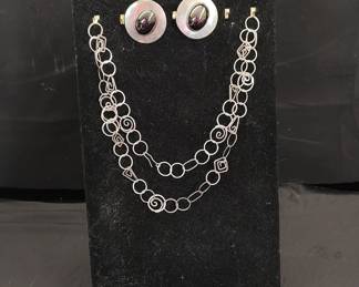 Necklace and earring set by famous NYC jewelry artist Gregg Wolf