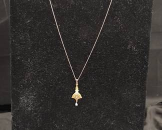10k gold pendant necklace with single diamond setting!