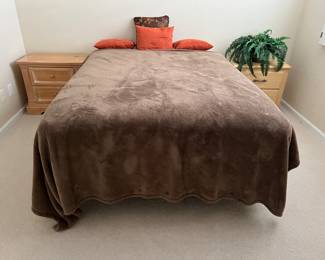 queen bed with box springs and metal frame