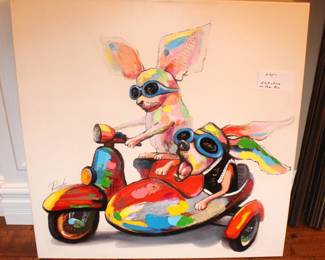 "Chihuahua on the run" painting.