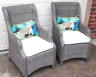 Pair of Wicker Chairs w/cushions.                                           BUY IT NOW!  $175.00.