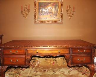 Hooker Writing Desk . Beautifully detailed!                        72" W x 36" D x 31" H.  BUY IT NOW!  $425.00.