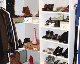 Women's shoes and boots are size 7 and 7 1/2.