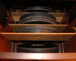 Edison Disc Phonograph Victrola, Model C200, with 29 Edison disc records in bottom of cabinet.