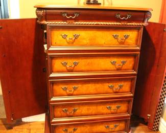 Aspen Home Dresser with Side Door Jewelry Cabinets.  . Bottom Drawers Are Cedar Lined.                                            21" D x 40 1/2" W x 58" H. BUY IT NOW!  $450.00.
