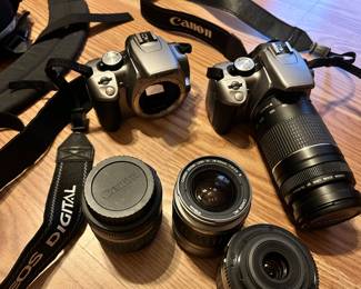 Various 35mm cameras and lenses 