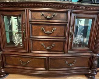 China cabinet with silverware tray and storage 