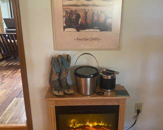 3 portable fireplace style heaters