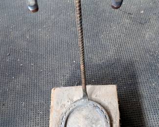 Hand Crafted Wood And Horseshoe Fireplace Tool Set