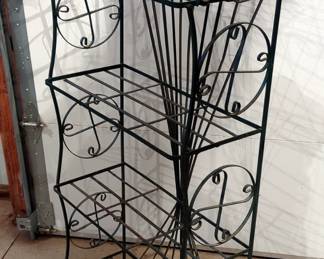 Vintage Metal 4 Shelf Bakers Rack, 61" x 25.5" x 11.5"