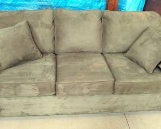 Upholstered 3 Cushion Sofa, 37" x 81" x 38", Includes 2 Throw Pillows, Unused