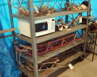 Metal 5 Shelf Rolling Cart, 66" x 64" x 24.5"