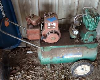 Sears, Roebuck, And Co. Gasoline Powered 3 HP Air Compressor Paint Sprayer, Model 106.153571, With Briggs & Stratton 4 Cycle Engine