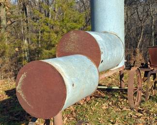 Custom Built Smoker, Vent Holes Have Not Been Cut Yet, Measures 84" H x 37" W x 120" L, Welded To Frame