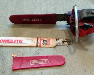  Homelite Super XL Automatic Chainsaw, Model 100451, With 20" Bar, And Guide Bar