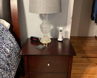 1 of 2 night stands, 1 of 2 crystal lamps