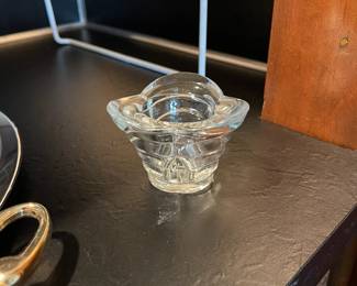 Crystal candle holders.