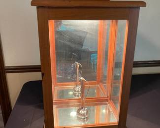 Hand made display box with light in top. Mirrors on three sides and bottom.