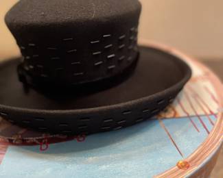 Women's wool hat with beaded accents