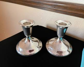 Silver candlesticks.