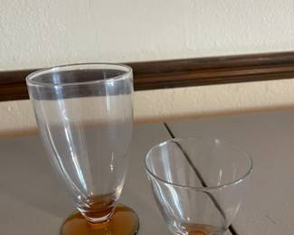Vintage Libby Amber water and wine glasses