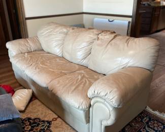 Cream leather sofa
