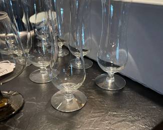 Vintage Princess House hourglass champagne flutes. Set of eight.