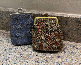 Women's small beaded clasp close cigarette cases 