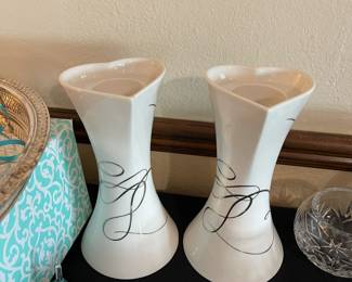 Mikasa Love Story candlesticks and matching picture frame - new in box.